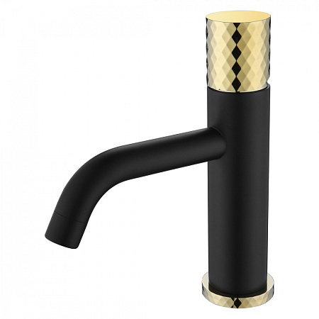 Смеситель Boheme Stick 121-BG для раковины, ручка Diamond, черный/золото