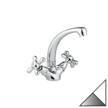 Смеситель Emmevi Deco Classic 12913BC для раковины, белый/хром