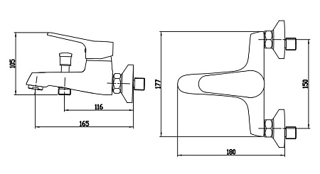 Смеситель Bravat Eco F693147C-B для ванны с душем