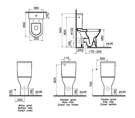 Унитаз-компакт VitrA S50 5421B003-0075 высокий