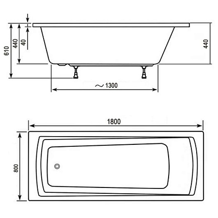 Ванна акриловая Ravak Domino Plus C651R00000 180x80