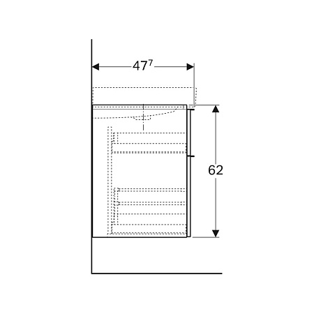 Тумба под раковину Geberit iCon 840362000 59х47 платиновый