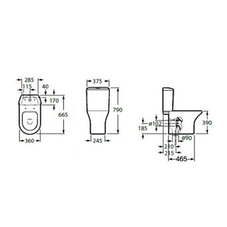 Чаша для унитаза-компакта Roca Leon 342649000