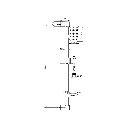 Душевой гарнитур E.C.A. Tiera 102146029C1EX матовый черный