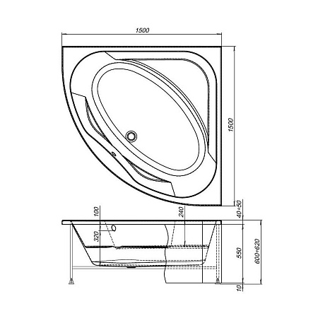Каркас для ванны Aquanet Vista 00254382 150x150