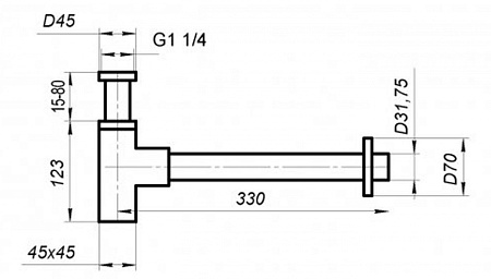 Сифон BelBagno BB-SMQ2-01 для раковины, хром/белый
