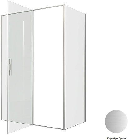 Душевой уголок Allen Brau Priority 3.31035.BA + 3.31041.BA 140x80 серебро браш
