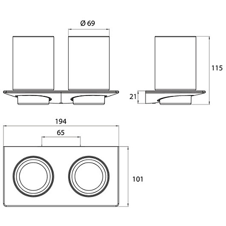 Комплект стаканов Emco Art 1625 001 00 хром