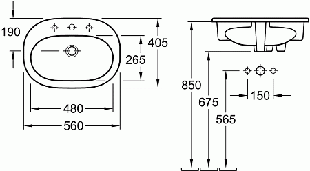 Раковина Villeroy & Boch O.Novo 41615601  56 белая