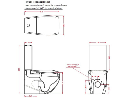 Унитаз-компакт ArtCeram Hi-Line HIV003 01;00 белый глянцевый
