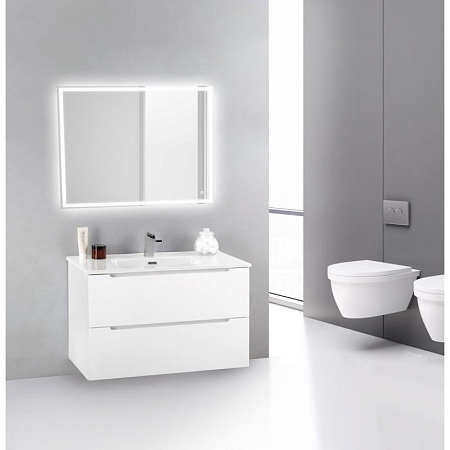 Тумба c раковиной BelBagno Etna ETNA39-800/390-2C-SO-BL-P 80 Bianco Lucido