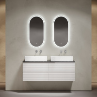 Мебель для ванной со столешницей Sancos Folk 140 FL70W+TT140A1 Bianco/Black Sky