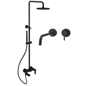 Душевой комплект Paffoni Light KITCOL632NO007 черный матовый