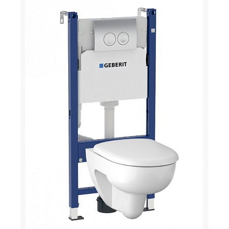 Комплект Geberit Renova Nr.1 500.124.TC.R инсталляция + унитаз подвесной + крышка-сиденье +клавиша