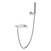 Смеситель Boheme Stick 123-WCR для ванны, ручка Diamond, белый/хром