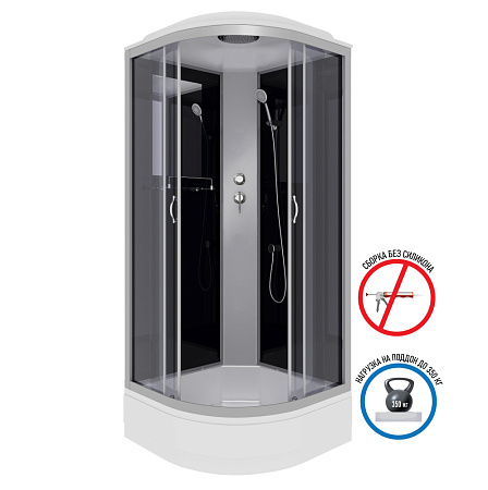Душевая кабина Niagara Classic NG-3503-14 80x80x215 стекло тонированное/профиль серебро