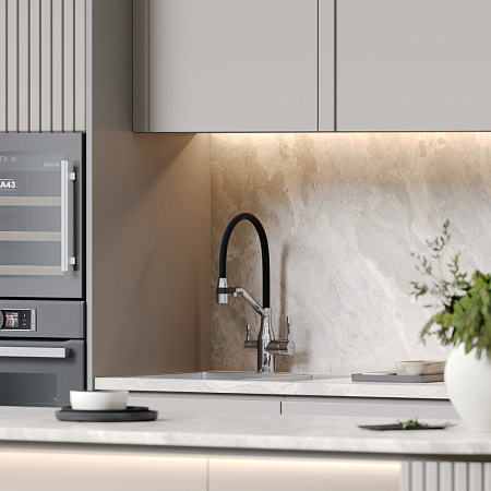 Смеситель для кухонной мойки Sancos Orta SC4008CH хром/черный