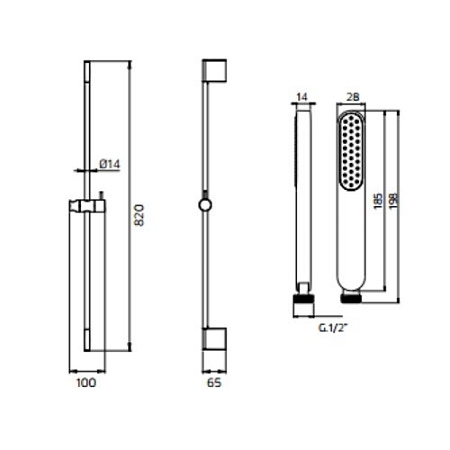 Душевой гарнитур Palazzani M Stick 9920C510G хром