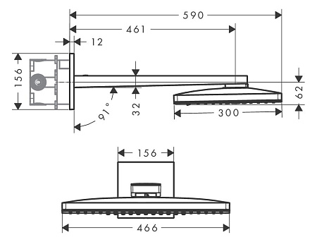 Верхний душ Hansgrohe Rainmaker Select 24005400 белый/хром
