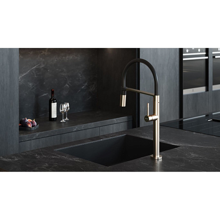 Смеситель Boheme Uno 114-NB для кухонной мойки, никель брашированный