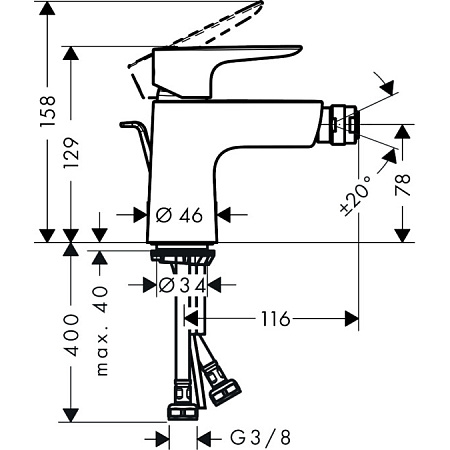 Смеситель Hansgrohe Talis E 71720670 для биде, черный матовый