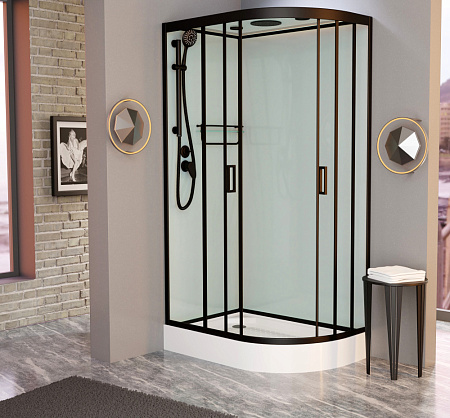 Душевая кабина Frank F418LМ Black100x80x220 L белый