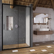 Душевая дверь Ravak Blix Slim BLSDP2-100 X0PMA0300Z1 Transparent, черный