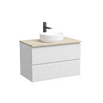 Тумба с раковиной и столешницей Sancos Snob T 80 SNT80W+TT80A2X Bianco/Kreman