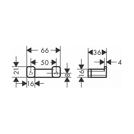 Крючок Hansgrohe AddStoris 41755670 двойной черный матовый