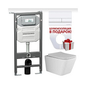 Комплект Ceramica Nova Metric CN3007_1002W_1000 подвесной унитаз + инсталляция + кнопка Комплект Ceramica Nova Metric CN3007_1002W_1000 подвесной унитаз + инсталляция + кнопка
