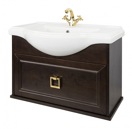 Тумба с раковиной Tessoro Foster TS-F9080-CH-N 80 подвесная, темный орех