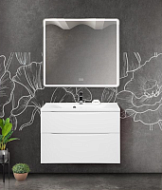 Мебель для ванной BelBagno Marino MARINO-H60-900-2C-SO-BL-P + BB900/450-LV-MR-PR 90 bianco lucido