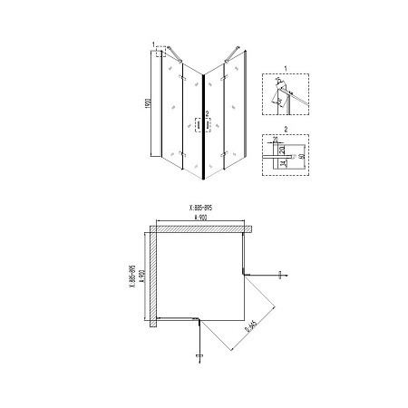 Душевой уголок Niagara Nova NG- 6613-08 90х90 квадрат, хром