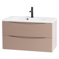 Тумба с раковиной BelBagno Marino MARINO-800-2C-SO-CL-P + BB800/450-LV-MR-PR 80 capucino lucido