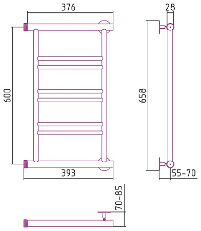 Полотенцесушитель водяной Стилье Минор 0601 60х40 хром