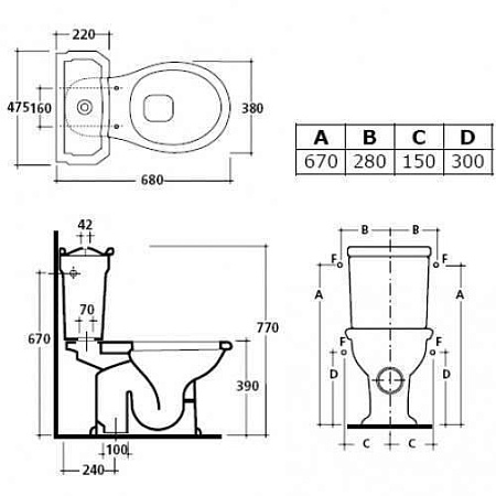 Унитаз-компакт Galassia Ethos 8404 белый