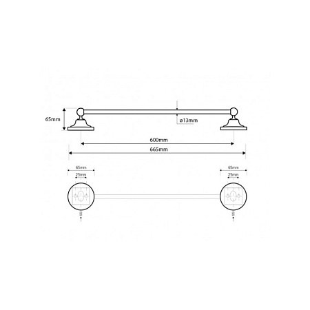Полотенцедержатель Bemeta Retro 144204048 60 золото/хром