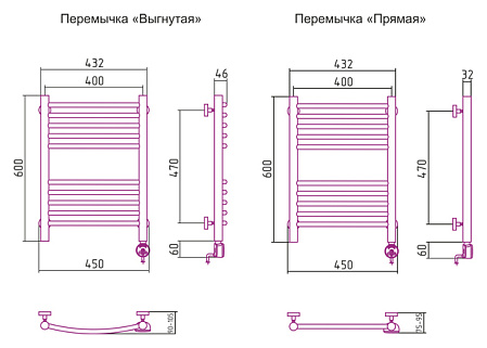 Полотенцесушитель электрический Сунержа Богема 600x400 L прямой хром