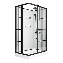 Душевая кабина Niagara Standart ST100/80/15QR/KL/BKT 100x80x225 черный матовый/прозрачный клетка