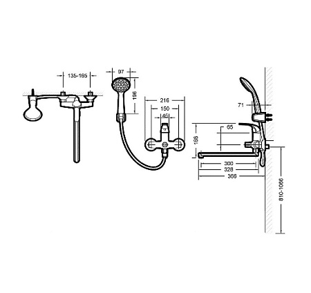 Комплект для ванной комнаты 2 -1 Bravat FIT F00416C
