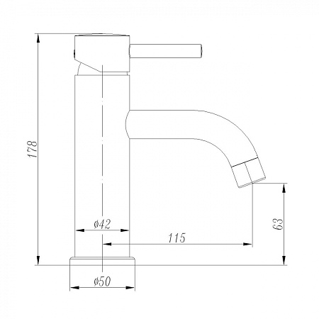 Смеситель ABBER Wasser Kreis AF8110B для раковины, черный матовый