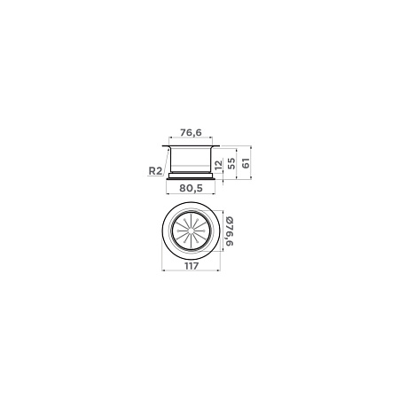 Cменная горловина для измельчителя Omoikiri NA-04-GB графит