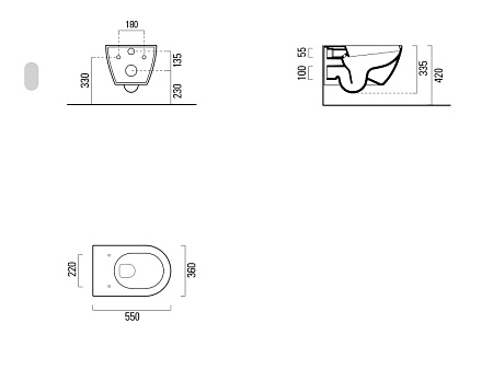 Чаша для унитаза подвесного GSI Pura 881511