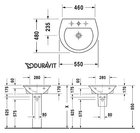 Раковина Duravit Darling New 2621550000  (55 см)