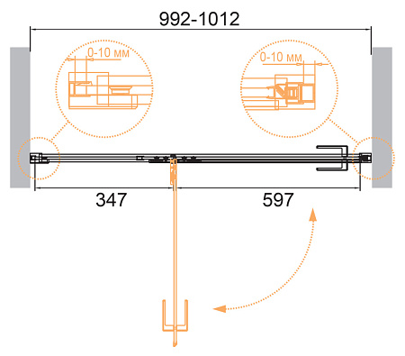 Душевая дверь Cezares Bellagio BELLAGIO-B-12-100-C-BORO прозрачный/брашированное золото