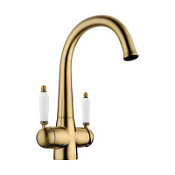 Смеситель Omoikiri Okinawa-2-AB 4994254 для кухонной мойки, античная латунь