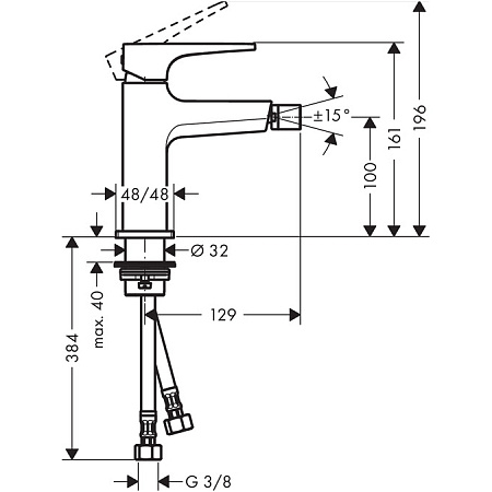 Смеситель Hansgrohe Metropol 32520140 для биде, шлифованная бронза