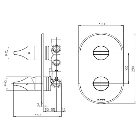 Смеситель Bossini Apice Z00501.030 для ванны, хром