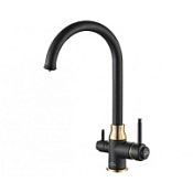Смеситель Zorg Steel Hammer SH 763 BLACK BR для кухонной мойки, черный/бронза Смеситель Zorg Steel Hammer SH 763 BLACK BR для кухонной мойки, черный/бронза