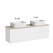 Тумба с раковиной и столешницей Sancos Snob R 160 SNR80W+TT160A2 Bianco/Kreman